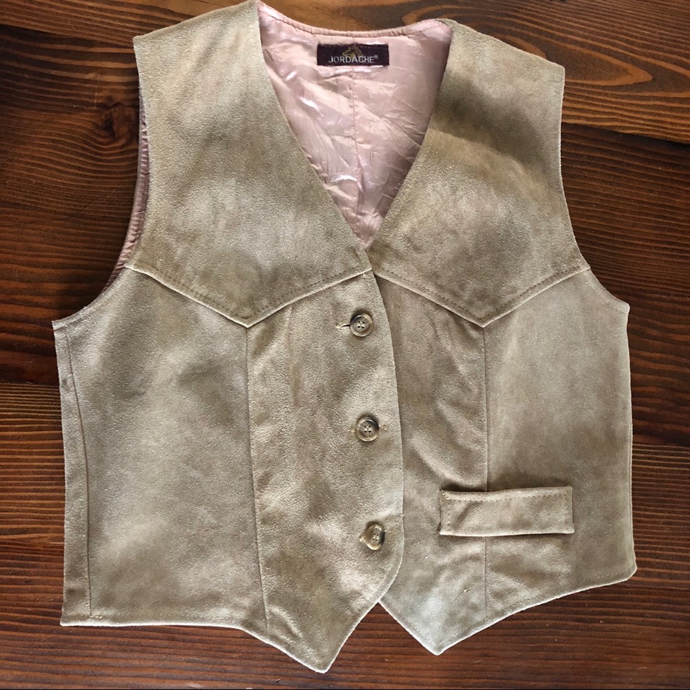 Jordache leather vintage vest